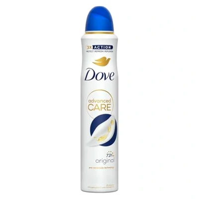 Image of Dove Advanced Care Original Anti perspirant Deodorant Spray with Triple Moisturising technology aerosol for 72 hours of protection 200 ml