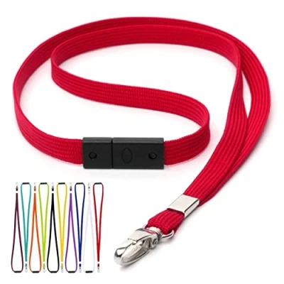 Image of CKB LTD Breakaway Safety Lanyard Neck Strap Swivel Metal Clip For ID Card HolderWith Quick Pull Release Design Lanyards Bulk Pack of 20pcs (Red)
