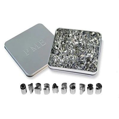 Image of PME AN360 Stainless Steel Alphabet &amp; Number Cutters, Set of 36, Silver, 2 x cm