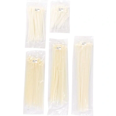 Image of Edison Cable Ties, Natural, 4.8mm Diameter &amp; Assorted Length, Pack of 500
