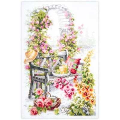 Image of Magic Needle Zweigart Edition Cross Stitch Kit Retreat Garden Counted Pattern