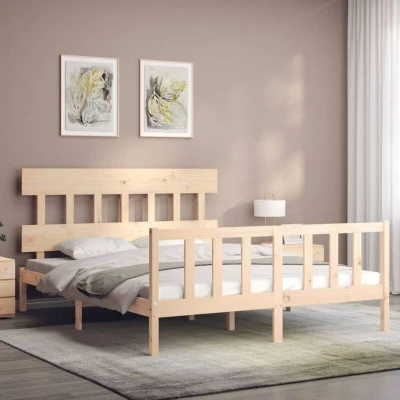 Image of vidaXL Bed Frame without Mattress 160x200 cm Solid Wood Pine