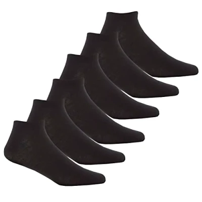 Image of Undercover 6 Pairs Mens Bamboo Trainer Socks 40B588 Black
