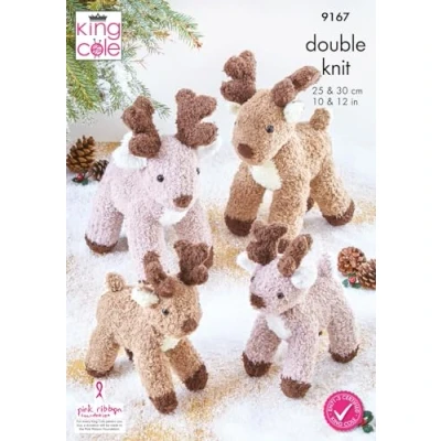 Image of King Cole Truffle DK Reindeer Knitting Pattern (9167)