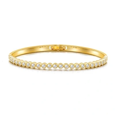 Image of Philip Jones Gold Plated Tennis Bangle Created with Zircondia® Crystals (7 Inch)