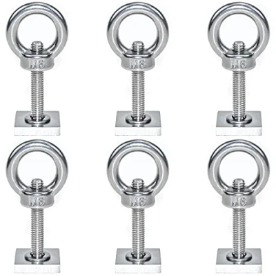 Image of QIQN T Track Adapter Bolts M6x35mm Adaptor Roof Rack with Lifting Eye Nut for Machinery Equipment Pan Machine Screws Fasteners(Stainless Steel 6Pcs Kit 20 x mm)