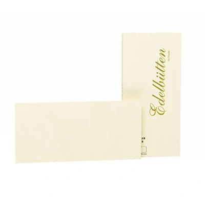 Image of Rössler 2051388803 DL Royal Paper with Pack of Deckle Edged Hammer Embossed Card Ivory