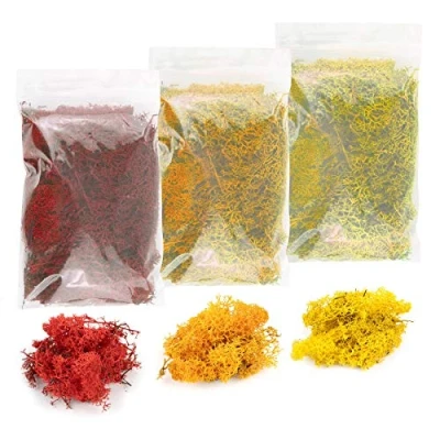 Image of War World Scenics Lichen Moss Model Foliage Multi Pack 3 x 20g (Yellow, Orange, Red) Railway Modelling Wargame Basing Scenery Landscape Trees Bushes Hedges Diorama