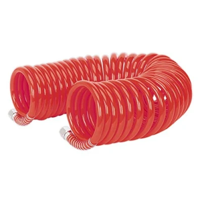 Image of Sealey Ah10C/8 Pu Coiled Air Hose 10Mtr X