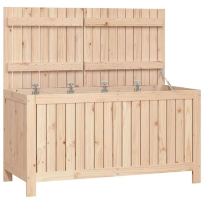 Image of vidaXL Garden Storage Box 121x55x64 cm Solid Wood Pine
