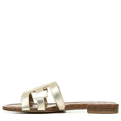 Image of Sam Edelman Women&#039;s Bay Flat Sandal, Molten Gold, 3 UK