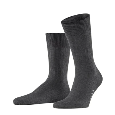 Image of 1 Pair Anthracite Melange Milano Rib 97% Fil d&#039;Ecosse Cotton Socks Men&#039;s 7 8 Mens Falke