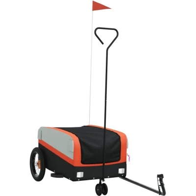 Image of vidaXL Bike Trailer Black and Orange 30 kg Iron
