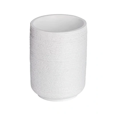 Image of WENKO 22725100 toothbrush tumbler Goa Neo White holder for and toothpaste, Polyresin, 7 x 10 cm,