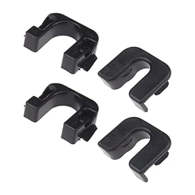 Image of EMSea 2 Set Black Rear Parcel Shelf Brackets Plastic 015532109E 1539663 8795EN Compatible with Ford Fiesta Focus B Max C Peugeot Citroen