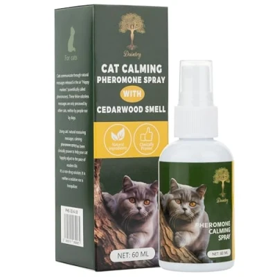 Image of Daintry Cat Calming Spray with Feline Pheromones &amp; Organic Cedarwood for Stress Relief, Anxiety Reduction, and Natural Flea Control 100% Safe Effective Formula Cats.&quot;