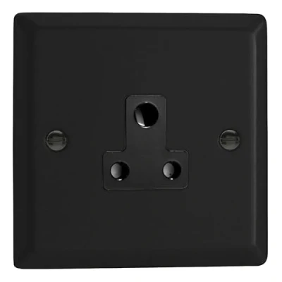 Image of Varilight XYRP5AB.MB Urban Matt Black 1 Gang 5A Round Pin Plug Socket