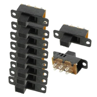 Image of Sourcingmap 10 Pcs High Knob 6 Pin 3 Position 2P3T Panel Slide Switch 0.5A 50V DC