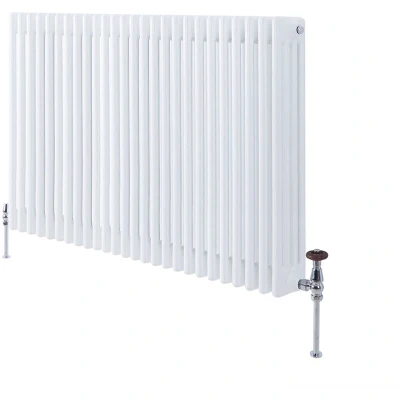 Image of Milano Windsor White Cast Iron Style Horizontal Four Column Radiator 750mm x 1190mm