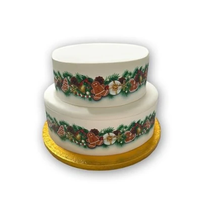 Image of Top That Edible Decor Sheet Christmas Gingerbread Border Ribbon Perfect for Larger cakes Easy to Use
