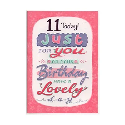 Image of Birthday Card for Eleven (11) 11th Year Old Girl Free Post (UK)
