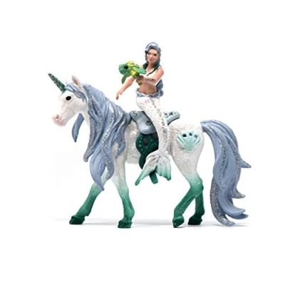 Image of schleich 42509 Mermaid riding on Sea Unicorn bayala Figurine for ages 5 12 years