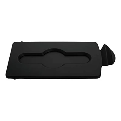 Image of Rubbermaid Commercial Products Slim Jim Recycling Station Black Closed Lid 2007892