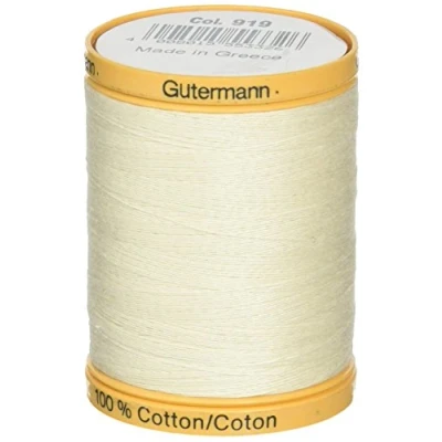 Image of Gutermann 800m/875 yd Natural Cotton Thread Solids, Egg White, 800M 919