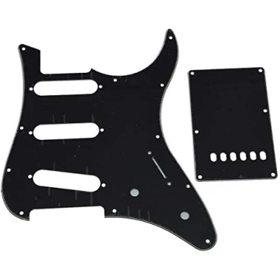 Image of Dopro Guitar SSS Pickguard and Tremolo Trem Cover Back Plate fits Yamaha PACIFICA Black 3 Ply