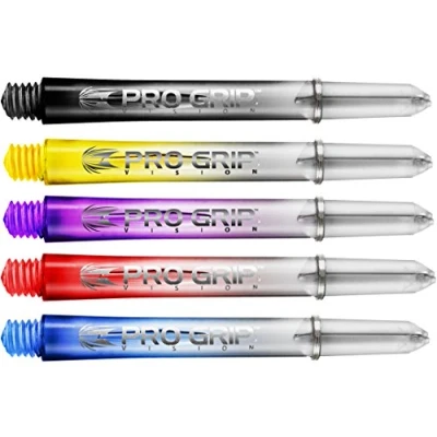 Image of Bullydarts Target Pro Grip Vision Dart Shafts/Two Tone Stems With Locking Rings 15 (5 Sets) (Red, Medium 48mm)