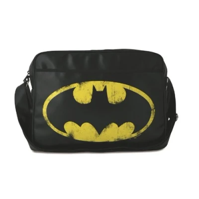 Image of Logoshirt®️ DC I Batman Logo Shoulder Bag Retro Landscape format black Licensed original design