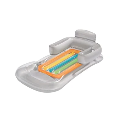 Image of Bestway Inflatable Luxury Fashion Pool Lounger Swimming Lilo with Drinks Holder (Silver)