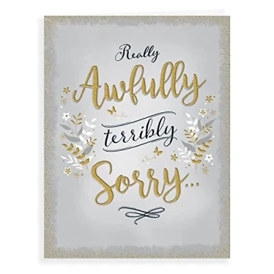 Image of Piccadilly Greetings Modern Sorry Card 8 x 6 inches
