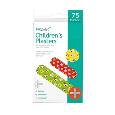 Image of Childrens Plasters 75 Pack Assorted Size Animal Prints