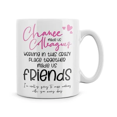 Image of Rib ticklerz Funny Mug, Leaving Work Gift for Colleague, Bestie New Job Gift, Chance Made Us Colleagues Crazy Place Going to Miss You Good Luck Farewell MG10