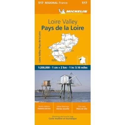 Image of Pays de la Loire Michelin Regional Map 517: Straßen und Tourismuskarte 1:200.000 (Michelin Maps, 517)