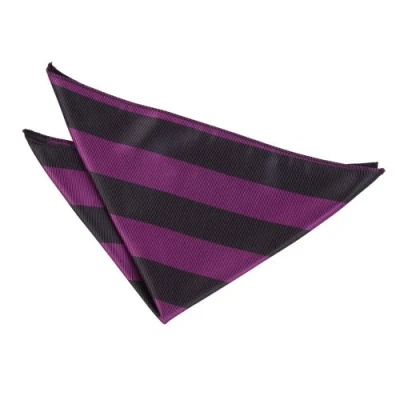 Image of DQT Men Black Solid Plain Stripe Floral Paisley Polka Dot Tartan Pocket Square Purple &amp;