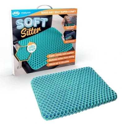Image of JML Soft Sitter Honeycomb Cushion Gel Seat for Support and Flexibility, Home, Office, Gaming Car Pads Lightweight, Durable, Breathable All Day Comfort Posture, Aqua Green