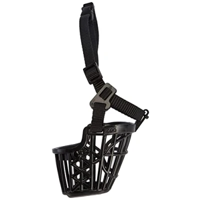 Image of Trixie Plastic Dog Muzzle with Snout Nylon Strap, 17 cm, Small, Black