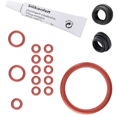 Image of Seal Maintenance Kit O Rings Compatible with Philips Saeco Gaggia RI EP HD SM SUP to Brewing Group Outlet Nozzle Support Valve Water Tank Pressure Hose Set 10 + 6g Tube Silicone Grease