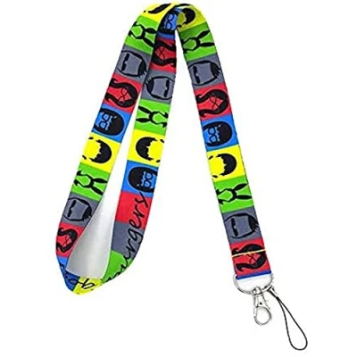 Image of Pinstant Bob&#039;s Burgers Belcher Family Portraits 17.5&quot; Neck Lanyard Keychain Holder ID Badge Mobile Phone Pin Strap, Multicolor, 17.5 inches