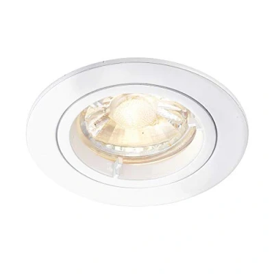 Image of Saxby Cast 50W Modern Decorative Fixed Matt White Halogen GU10 Dimmable Recessed Downlight