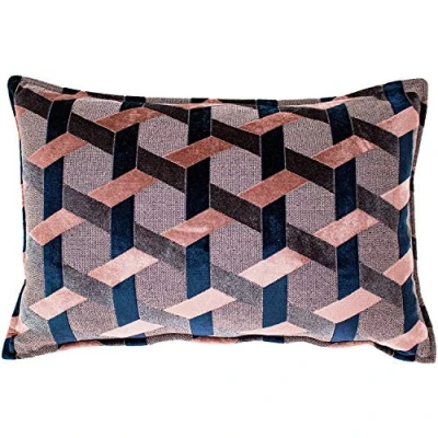 Image of Paoletti Delano Cushion Cover, Blush/Navy, 40 x 60cm