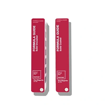 Image of Pantone GP1601B formula Guide (Color of the Year 2023 Edition) Coated and Uncoated reference fan decks in a chromatic colour arrangement