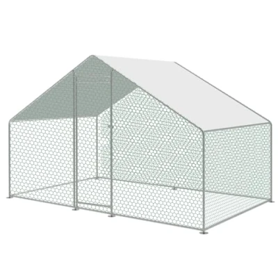 Image of KCT Large 2 x 3m Walk In Galvanised Pet Run Chicken Coop Enclosure Dog Kennel Rabbit Cage Puppy Pen