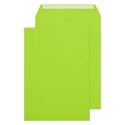 Image of Blake Creative Colour C4 229 x 324 mm 120 gsm Peel &amp; Seal Wallet Envelopes (407) Lime Green Pack of 250