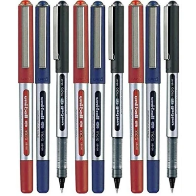 Image of Uni Ball UB 150 Assorted Colour (9 Pack) Eye Micro Rollerball Pen 0.5mm (3 of each Red Black Blue 9 Pens)