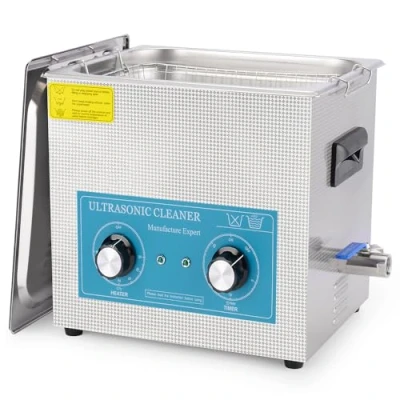 Image of stonylab Ultrasonic Cleaner, 304 Stainless Steel All purpose Cleaner with Mechanic Control Panel of Heating and Timer for Laboratory 40kHz 220V, 10L