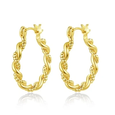 Image of Yulovee 9ct Yellow Gold Filled Twisted Women&#039;s Hoop Earrings in 20MM Diameter