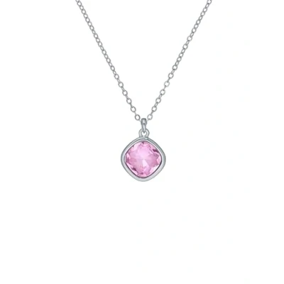 Image of Ted Baker London Crastel Crystal Pendant Necklace for Women (Silver Tone/Light Rose Crystal)